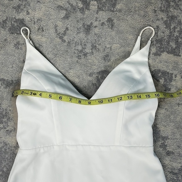 Sarah Seven Viv White Trumpet Wedding Dress Side Sheer Mesh Train Sz 8 - Picture 10 of 17